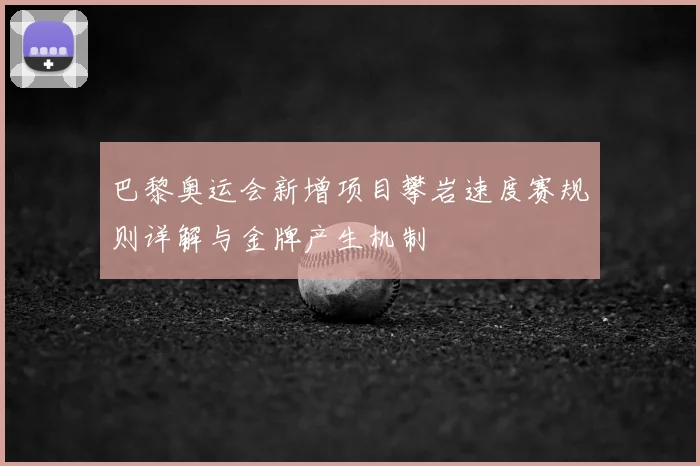 巴黎奥运会新增项目攀岩速度赛规则详解与金牌产生机制
